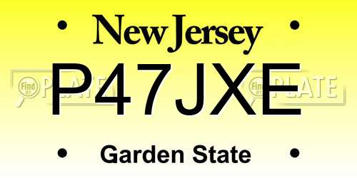 P47JXE New Jersey License Plate
