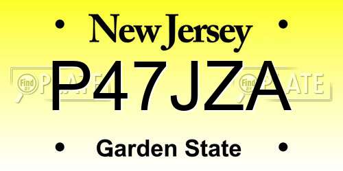 P47JZA New Jersey License Plate