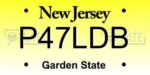 P47LDB New Jersey License Plate