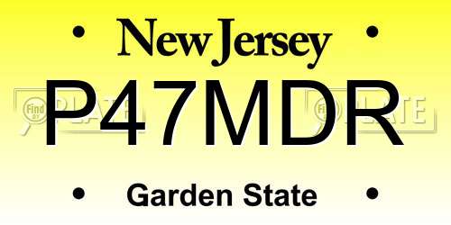 P47MDR New Jersey License Plate