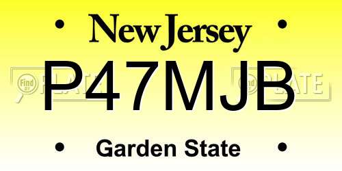P47MJB New Jersey License Plate