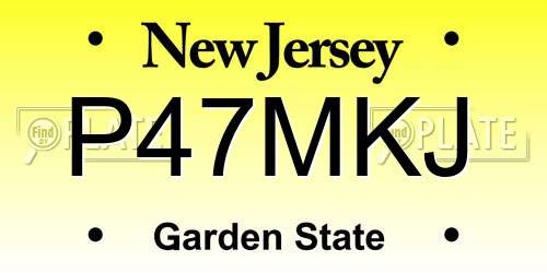 P47MKJ New Jersey License Plate
