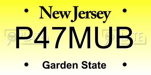 P47MUB New Jersey License Plate