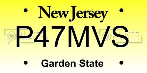 P47MVS New Jersey License Plate