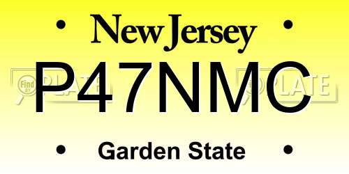 P47NMC New Jersey License Plate