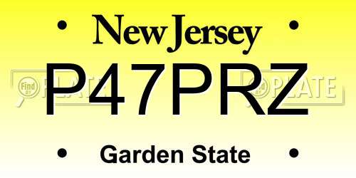 P47PRZ New Jersey License Plate