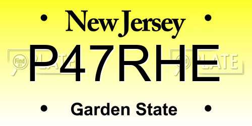 P47RHE New Jersey License Plate