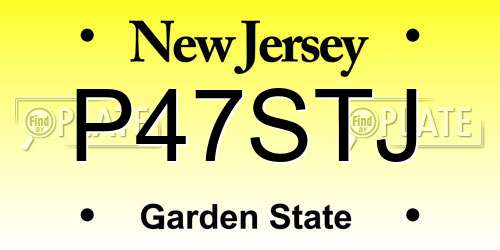 P47STJ New Jersey License Plate