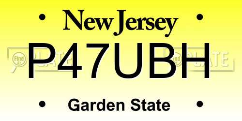 P47UBH New Jersey License Plate
