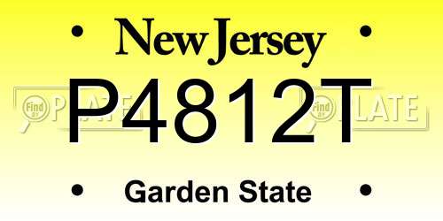 P4812T New Jersey License Plate