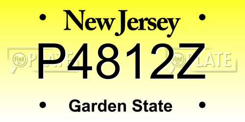 P4812Z New Jersey License Plate