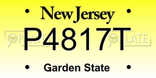 P4817T New Jersey License Plate