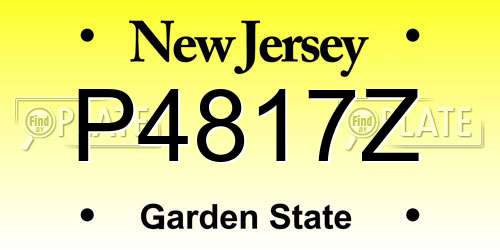 P4817Z New Jersey License Plate