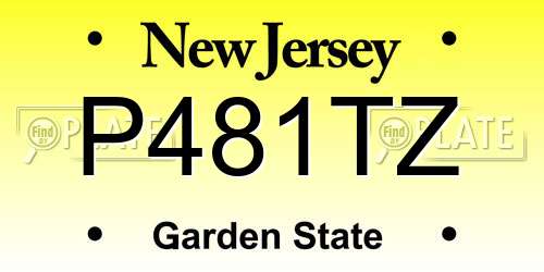 P481TZ New Jersey License Plate