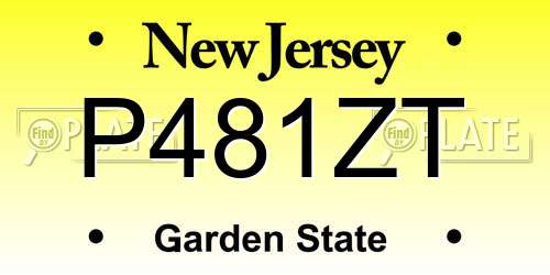 P481ZT New Jersey License Plate