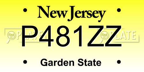 P481ZZ New Jersey License Plate