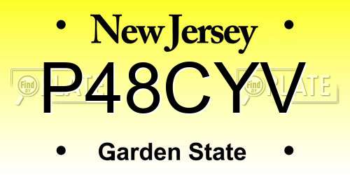 P48CYV New Jersey License Plate