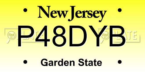 P48DYB New Jersey License Plate
