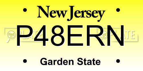 P48ERN New Jersey License Plate