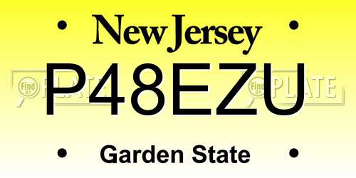 P48EZU New Jersey License Plate
