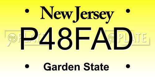P48FAD New Jersey License Plate