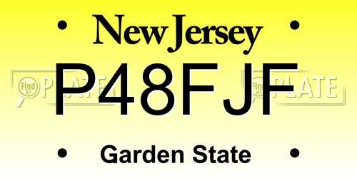 P48FJF New Jersey License Plate