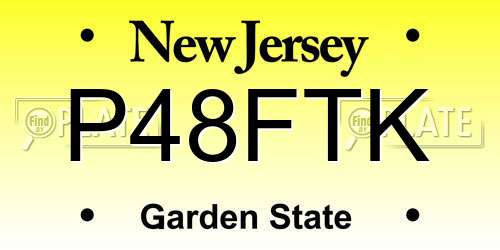 P48FTK New Jersey License Plate