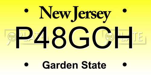 P48GCH New Jersey License Plate