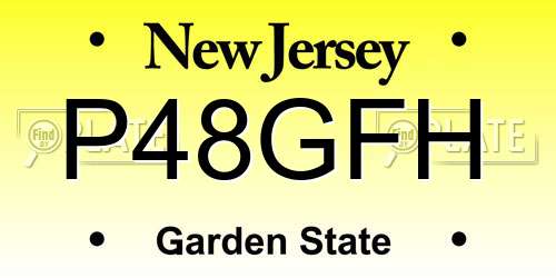 P48GFH New Jersey License Plate