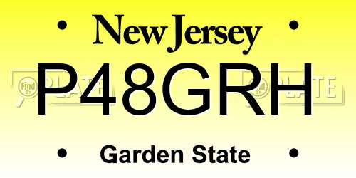 P48GRH New Jersey License Plate