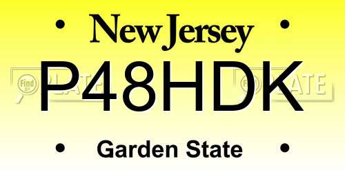 P48HDK New Jersey License Plate