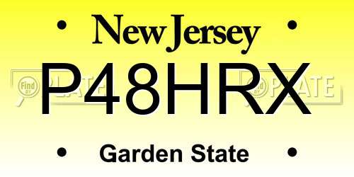 P48HRX New Jersey License Plate