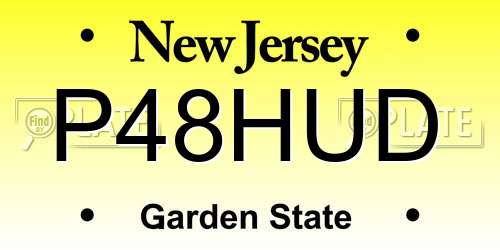 P48HUD New Jersey License Plate