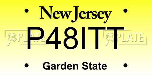 P48ITT New Jersey License Plate