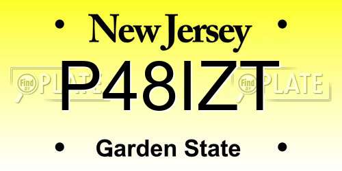 P48IZT New Jersey License Plate