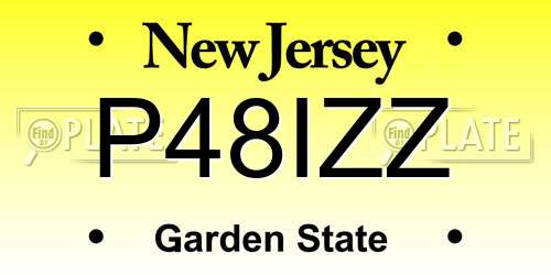 P48IZZ New Jersey License Plate