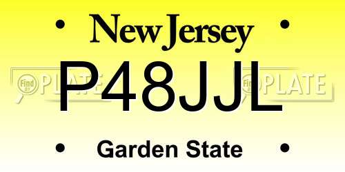 P48JJL New Jersey License Plate