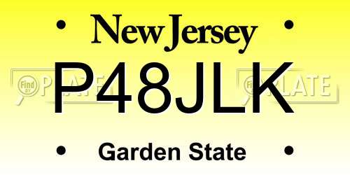 P48JLK New Jersey License Plate