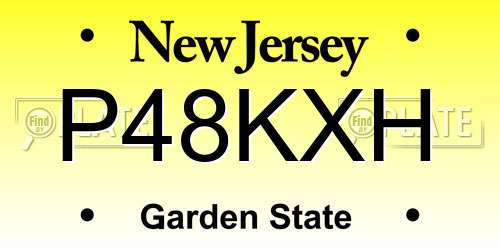 P48KXH New Jersey License Plate