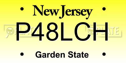 P48LCH New Jersey License Plate