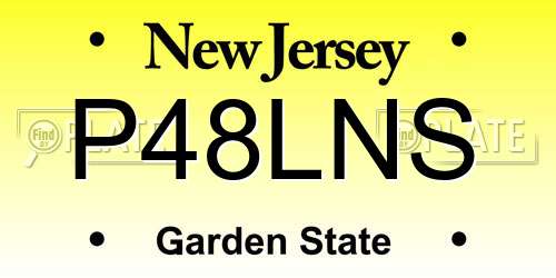 P48LNS New Jersey License Plate