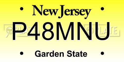 P48MNU New Jersey License Plate