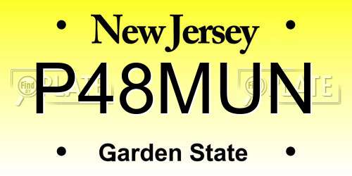 P48MUN New Jersey License Plate