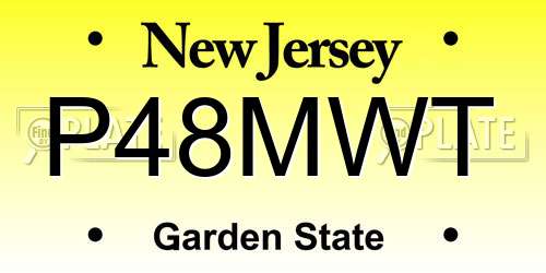 P48MWT New Jersey License Plate