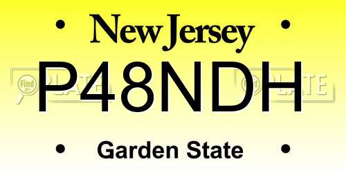 P48NDH New Jersey License Plate