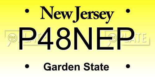 P48NEP New Jersey License Plate