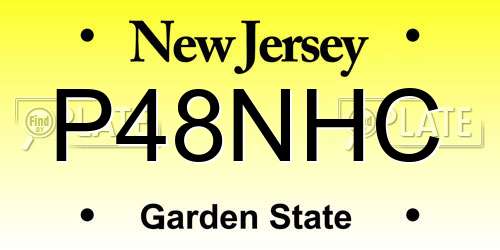 P48NHC New Jersey License Plate
