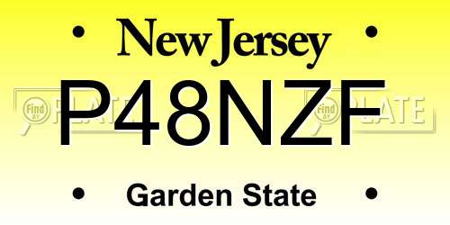 P48NZF New Jersey License Plate