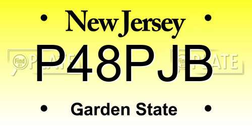 P48PJB New Jersey License Plate
