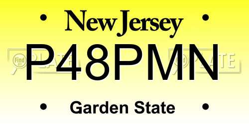 P48PMN New Jersey License Plate